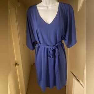 Trina Turk Blue Cold-Shoulder Belted Dress - Size 8
